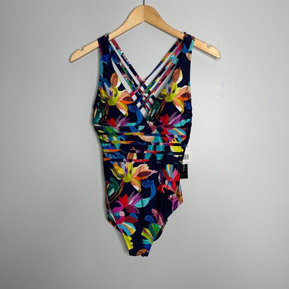 La Blanca Women’s By The Sea One-Piece Multi-Strap Cross Back Suit Size 4 NWT - Picture 2 of 11